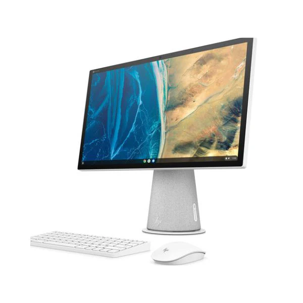 All In One AIO HP Chromebase 21.5" Touch-Screen Intel PentiumGold 6405U Memoria Ram 4GB Disco 64GB eMMC, color blanco copo de nieve, 22-AA0010 - Image 3