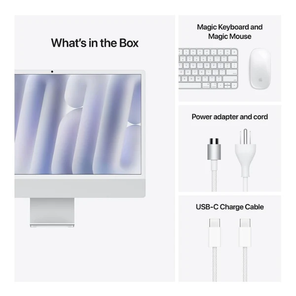iMac Apple 24" M4 (Late 2024) - Chip M4 8 Núcleos - 16GB Memoria Unificada - 256GB SSD - Pantalla 4.5K Retina - Plata - MWUC3LL/A - Image 7