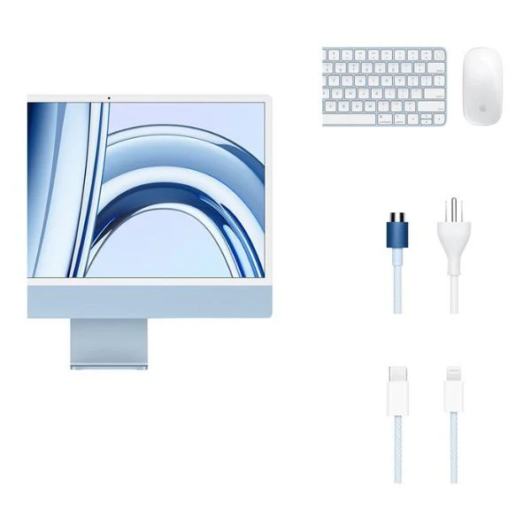 iMac 24" - Apple M3 8-Core CPU - 16GB RAM - 512GB SSD - 8-Core GPU - macOS - Blue - Z197001Z8 - Image 4