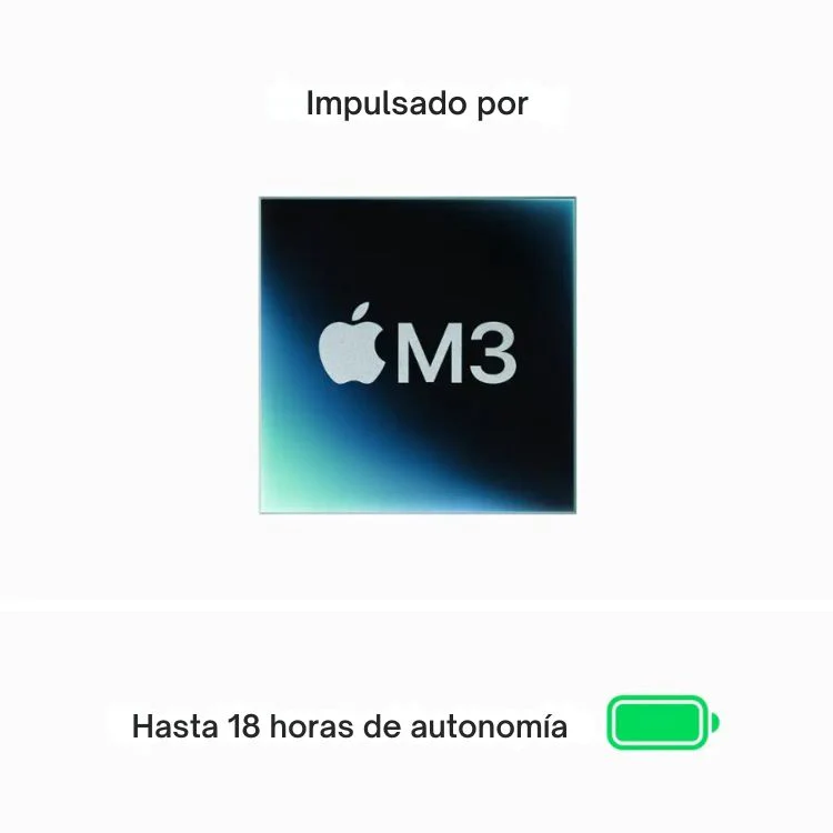 Laptop Apple MacBook Air 13" MXCV3LL/A Pantalla 13.6" - M3 - 16GB Memoria - 512GB SSD - 10-Core GPU - Midnight - Image 3