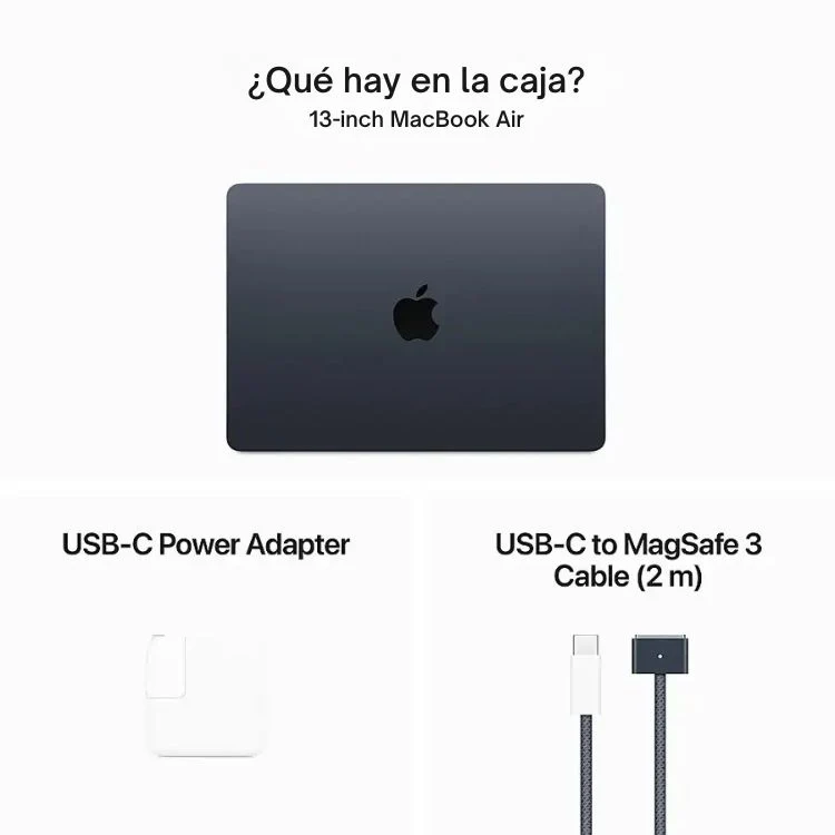 Laptop Apple MacBook Air 13" MXCV3LL/A Pantalla 13.6" - M3 - 16GB Memoria - 512GB SSD - 10-Core GPU - Midnight - Image 8