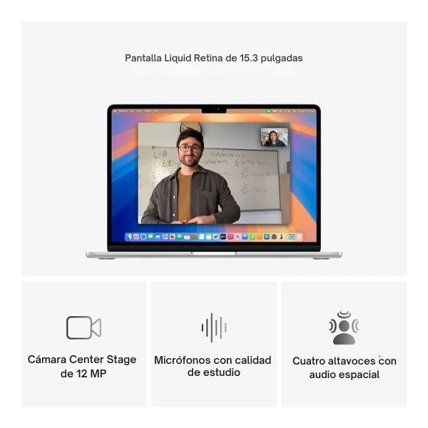 Laptop Apple MacBook Air 15 MW1H3LL/A Pantalla 15.3" - M4 - 16GB Memoria - 512GB SSD - 10-Core GPU - Silver" - Image 7