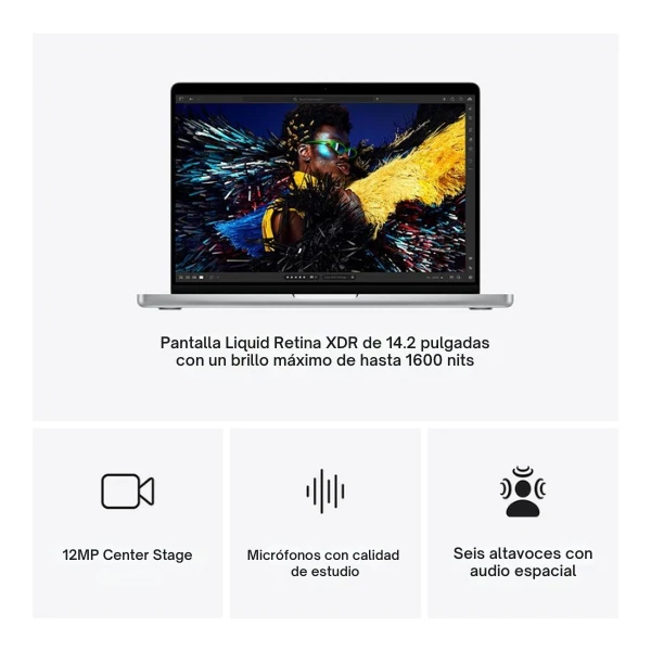 Laptop Apple MacBook Pro 14 MW2W3LL/A Pantalla 14.2" - M4 - 16GB Memoria - 512GB SSD - 10-Core GPU - Silver" - Image 5