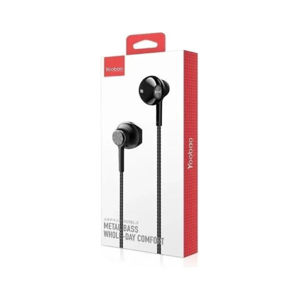 Audífonos Yoobao YBL-2 con Cable - Plug 3.5mm - Micrófono Integrado - Negro - YBL-2 - Image 2