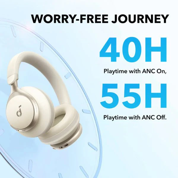 Audífonos Anker Space One Active Noise Cancelling Bluetooth White - Image 2