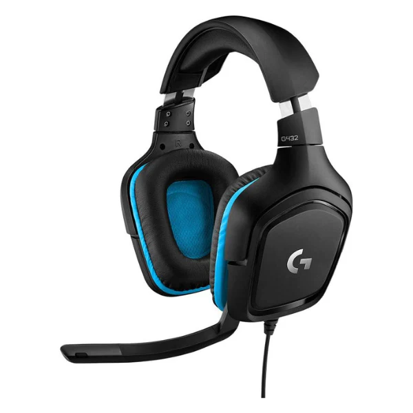Audifonos Logitech G432 sonido envolvente 7.1 (cuero sintético) negro/azul