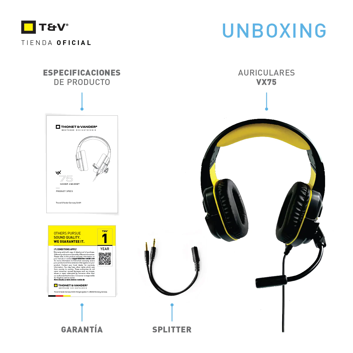 Audifonos Thonet Vander VX75 Gaming - Micrófono Cancelación de Ruido, Diseño Ergonómico Ultra Liviano y Compatibilidad Multiplataforma - Image 5