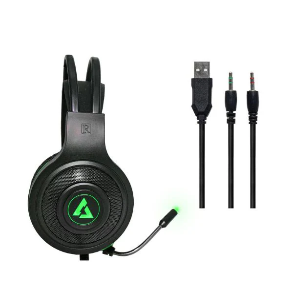 Audifonos Unno Tekno Gaming Brave Microfono 3.5 Usb Con Luces, Verde Hs7235Gn - Image 3