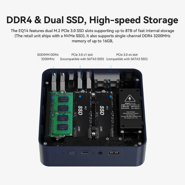 Mini PC Beelink EQ14 - Intel N150 - 16GB RAM - 500GB SSD - Dual HDMI 4K UHD - WiFi 6 - BT5.2 - Image 5