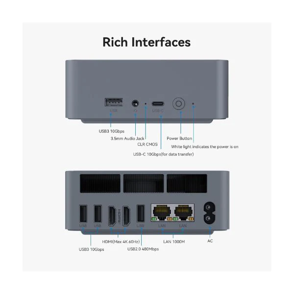 Mini PC Beelink EQi12 - Intel Core i3-1220P - 32GB DDR4 - 1TB SSD - Dual HDMI 4K UHD - WiFi 6 - BT5.2 - Image 7