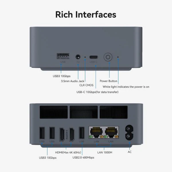 Mini PC Beelink EQi12 – Intel Core i5-1235U – 32 GB RAM – 1 TB SSD – Doble HDMI 4K – WiFi 6 – Windows 11 Pro - Image 5