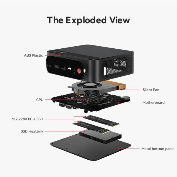 Mini PC Beelink SER5 MAX - AMD Ryzen 7 6800H - 32GB LPDDR5 - 1TB SSD - AMD Radeon Graphics 12 Núcleos - Windows 11 Pro - 4K 144Hz Triple Display - WiFi 6 - Image 9