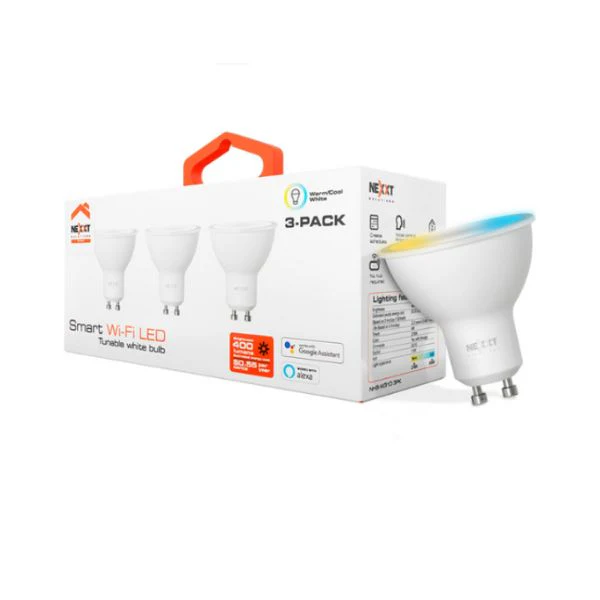 Bombilla Nexxt LED Inteligente Wi-Fi 110V GU10 – NHB-W310 – Blanco Regulable – Empaque 3 Unidades - Image 2