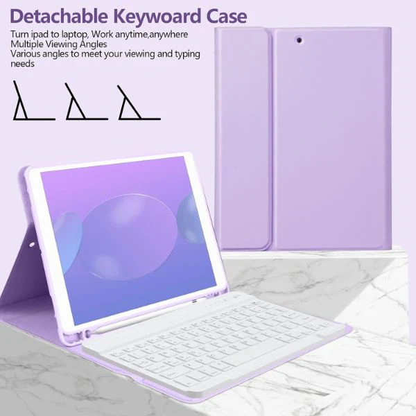 Funda BQSS de teclado para iPad de 10.2P Gen 9ª/8ª/7ª, teclado magnético inalámbrico bluetooth, soporte para lapiz - Image 3