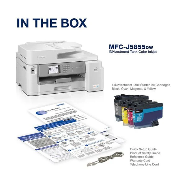 Impresora Brother INKvestment Tank Multifuncional Inyección de Tinta Color - 30 ppm - 4800 x 1200 dpi - Dúplex - Wi-Fi - MFCJ5855DW - Image 2
