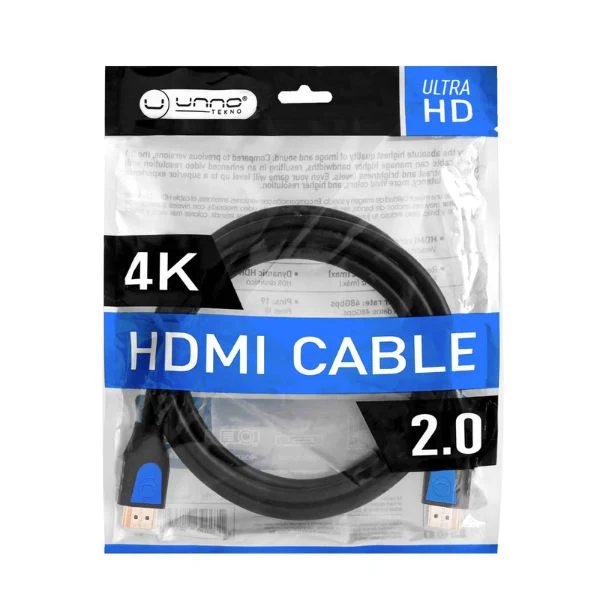 Cable Unno Tekno CB4226BL HDMI-HDMI 2.0 4K 1.8 Metros Negro