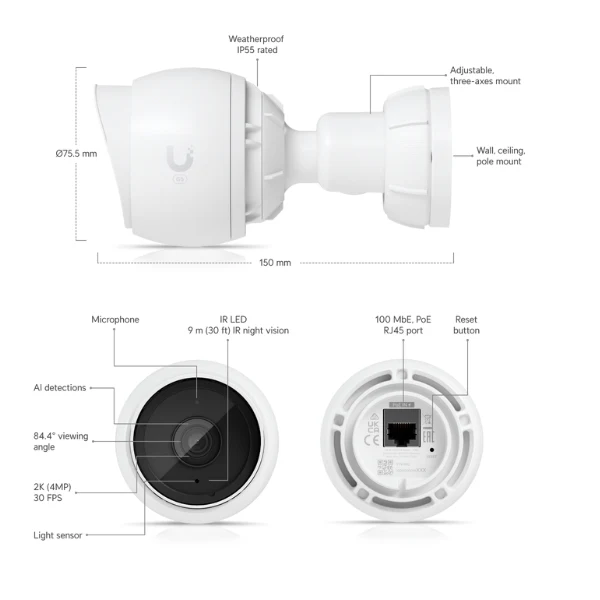 Cámara de Seguridad Ubiquiti UniFi Protect G5 Bullet Camera - Image 5