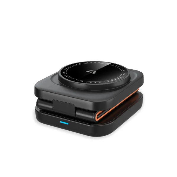 Cargador Inalámbrico Argom 3 en 1 Soporte Plegable Magnético S4 - 15W - Negro ARG-AC-0144BK - Image 2