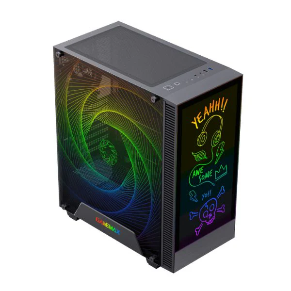 Case gaming GameMax Kreator - Mid Tower - ATX - Negro - 2x USB - HD Audio - Fan ARGB - V1.7 ARGB HUB - Vidrio Templado - Image 2