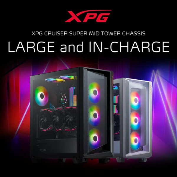 Case gaming XPG CRUISER/ Mid Tower/ E-ATX/ Negro/ 2x USB/ HD Audio/ 3x Fan LED/ Vidrio Templado - Image 7