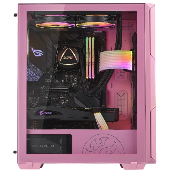Case gaming XPG STARKER AIR - Mid Tower - ATX - Rosado - 2x USB - HD Audio - 2x Fan LED - Panel Vidrio Templado - Image 3
