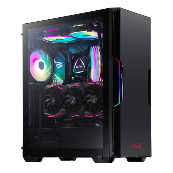 Case gaming XPG STRAKER AIR / MID-Tower/ ATX negro/ 2x USB/ HD Audio/ 2x Fan ARGB 120mm/ Panel lateral de vidrio templado