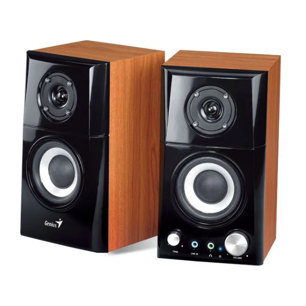 Corneta Genius SP-HF500A II Altavoces de madera HI-FI de dos vias, 16 W, Woofers de 3 pulgadas y 4 ohmios , audio 3.5mm - Image 2