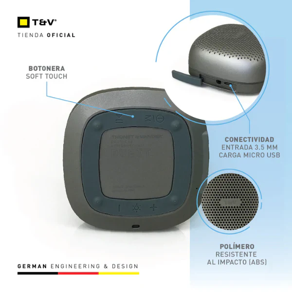 Cornetas Thonet & Vander 30W Bluetooth + Aux 3.5Mm + Radio Fm Duett Gunmetal - Image 2