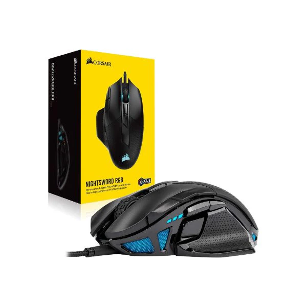 Corsair Nightsword RGB -Mouse óptico ergonómico 10 Botones para juegos FPS/MOBA, LED RGB retroiluminado,18000 DPI, negro - Image 4