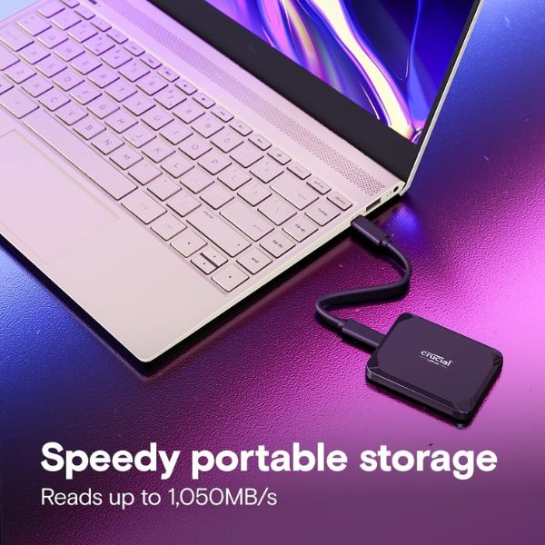 Disco Duro SSD Externo Crucial X9 1TB USB-C 1050MB/s Negro - Image 2