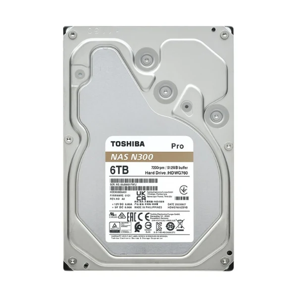 Disco Duro HDD Toshiba N300 PRO 6TB 7200 RPM SATA III 6Gb/s 512MB caché Internal NAS CMR 3.5" - Image 3