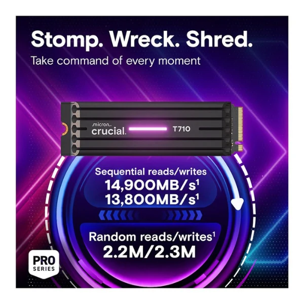 Disco Duro SSD Crucial T710 1TB 3D TLC NAND Flash PCIe Gen 5 x4 NVMe M.2 Internal con Heatsink - Image 2
