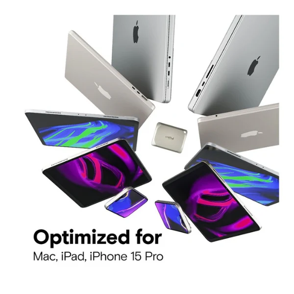 Disco Duro SSD Externo Crucial X9 Pro for Mac 2TB USB 3.2 Gen 2 Type-C Plata - Image 2