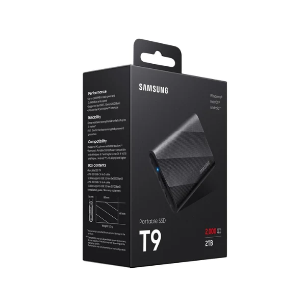 Disco Duro SSD Externo Samsung T9 2TB USB 3.2 Gen 2x2 Negro - Image 4