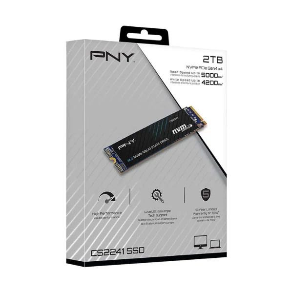 Disco Duro SSD PNY CS2241 2TB 3D TLC NAND Flash PCIe Gen 4 x4 NVMe M.2 2280 Internal - Image 2