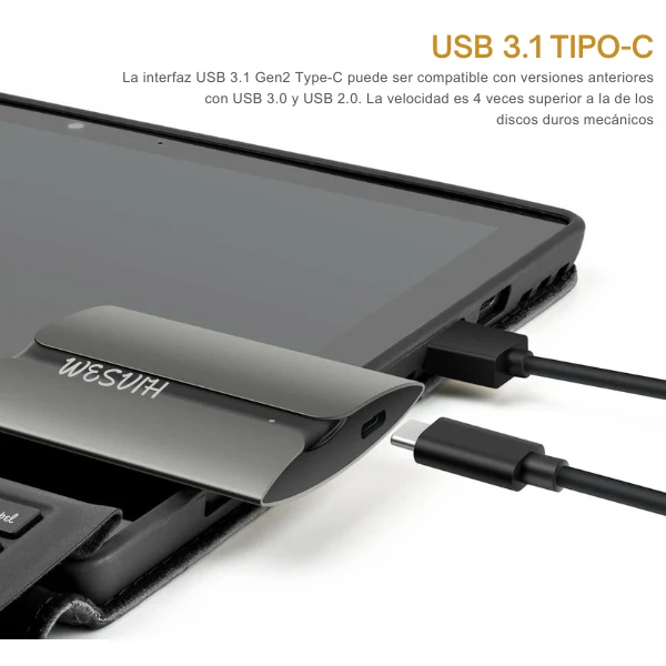 Disco Hiksemi Disco Duro Externo Portatil SSD T300S 1TB Con USB3-2-C Negro - Image 6