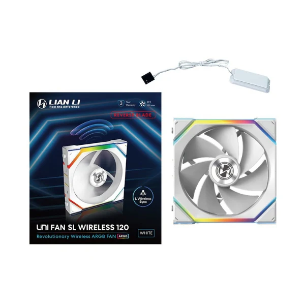 Fan Cooler Lian Li UNI FAN SL Wireless Reverse Blade Fluid Dynamic Bearing 120mm - Blanco - RGB - Image 6