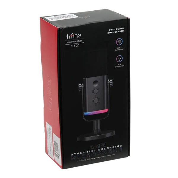 Micrófono FiFine AM8 Dinámico XLR USB RGB Cardioide Con Soporte - Image 4