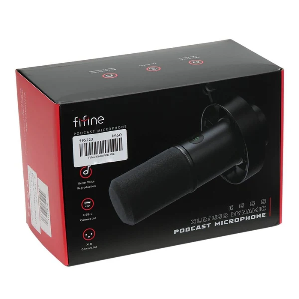 Micrófono FiFine K688 Dinámico XLR USB Cardioide Con Mute Touch y Monitoreo - Image 5