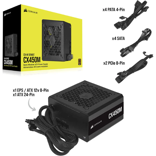 Fuente de Poder Corsair CX450M - 450W - 80 PLUS Bronze - Semi-Modular - Image 4