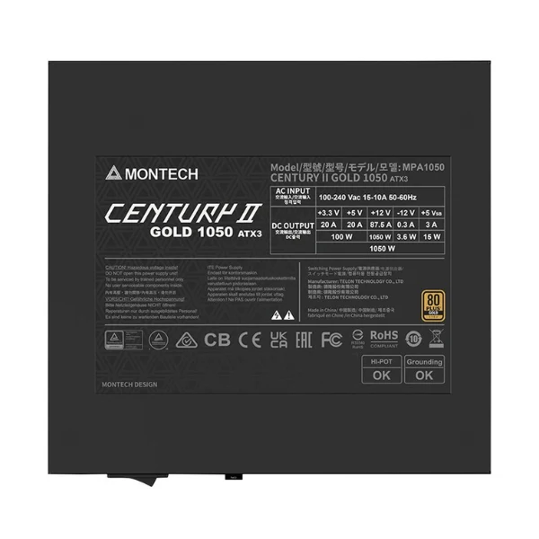 Fuente de Poder Montech CENTURY II - 1050W - 80 PLUS Gold - Modular - ATX - White - Image 4