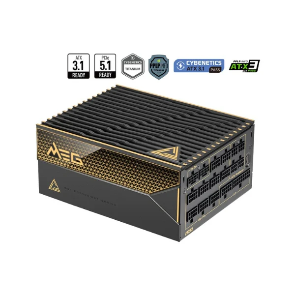 Fuente de Poder MSI MEG Ai1600T PCIE5 - 1600W - 80 PLUS Titanium - Modular - ATX