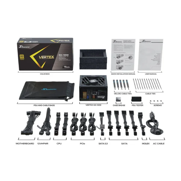 Fuente de Poder Seasonic Vertex GX-1200 - 1200W - 80 PLUS Gold - Modular - ATX - Image 6