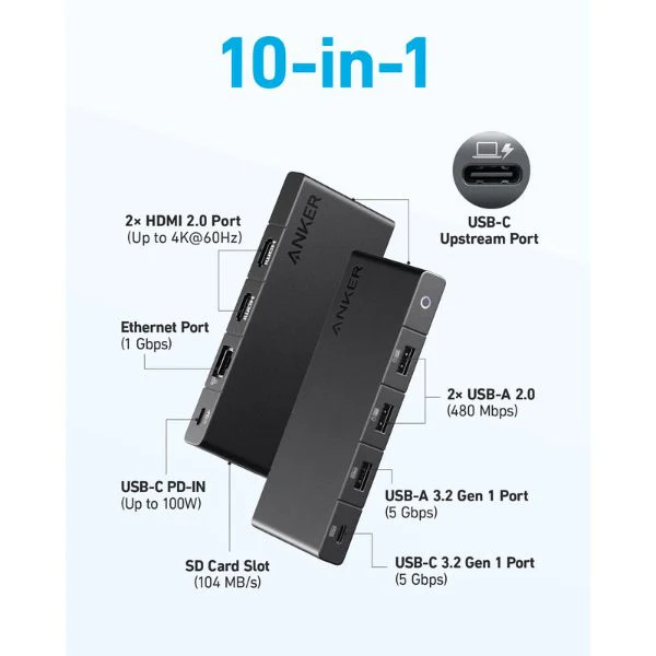 Hub USB-C Anker 364 10 en 1 - Image 2