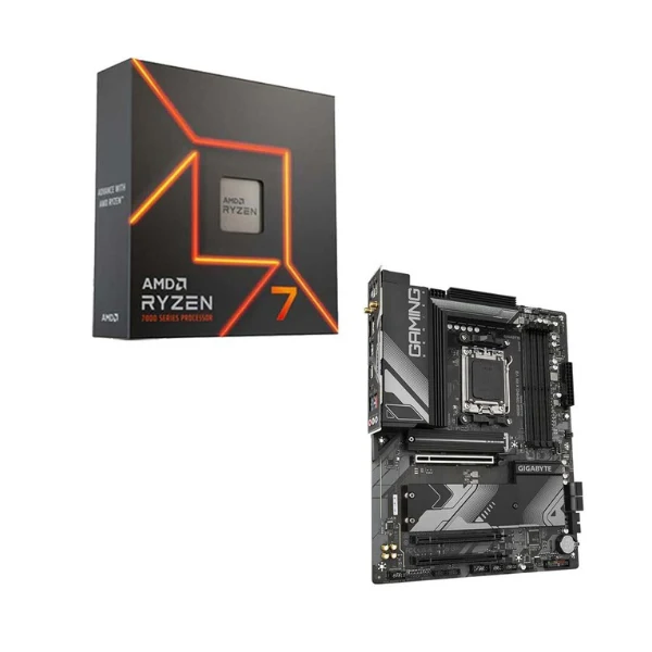 Kit para PC: Procesador AMD Ryzen 7 7700X 8 Núcleos 4.5GHz 32MB Cache + Tarjeta Madre GIGABYTE B650 Gaming X AX V2 Socket AM5 DDR5 ATX