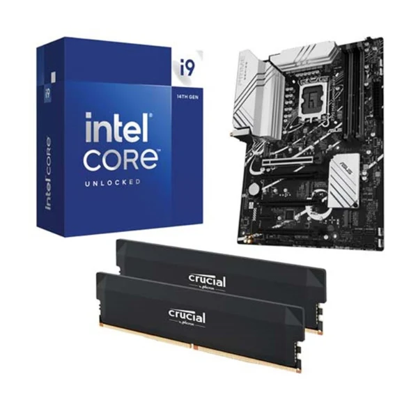 Kit para PC: Procesador Intel Core i9 14900K 24 Núcleos 3,20GHz 36MB Cache + Tarjeta Madre ASUS Z790 Max Gaming WiFi7 Socket LGA 1700 DDR5 ATX + Memoria RAM 32 GB DDR5