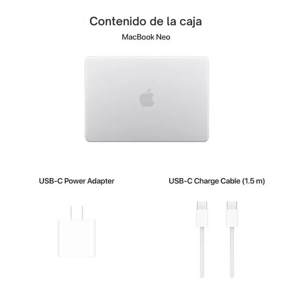 Laptop Apple MacBook Neo 13 MHFC4LL/A Pantalla 13" - A18 Pro - 8GB Memoria - 512GB SSD - 5-Core GPU - Silver - Image 8