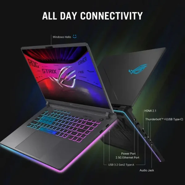 Laptop ASUS ROG Strix G16 Intel Core i9 14ª generación 16GB RAM 1TB SSD 16" NVIDIA GeForce RTX 5060 Eclipse Gray - Image 9