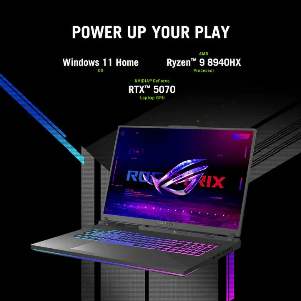 Laptop ASUS ROG Strix G18 G814PP-DS94 AMD Ryzen 9 8940HX 32GB RAM 1TB SSD 18" NVIDIA GeForce RTX 5070 Win 11 Pro - Eclipse Gray - Image 5