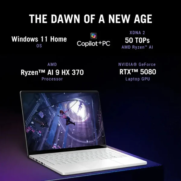 Laptop ASUS ROG Zephyrus G14 AMD Ryzen AI 9 Series 300 32GB RAM 2TB SSD 14" NVIDIA GeForce RTX 5080 Platinum White - Image 7